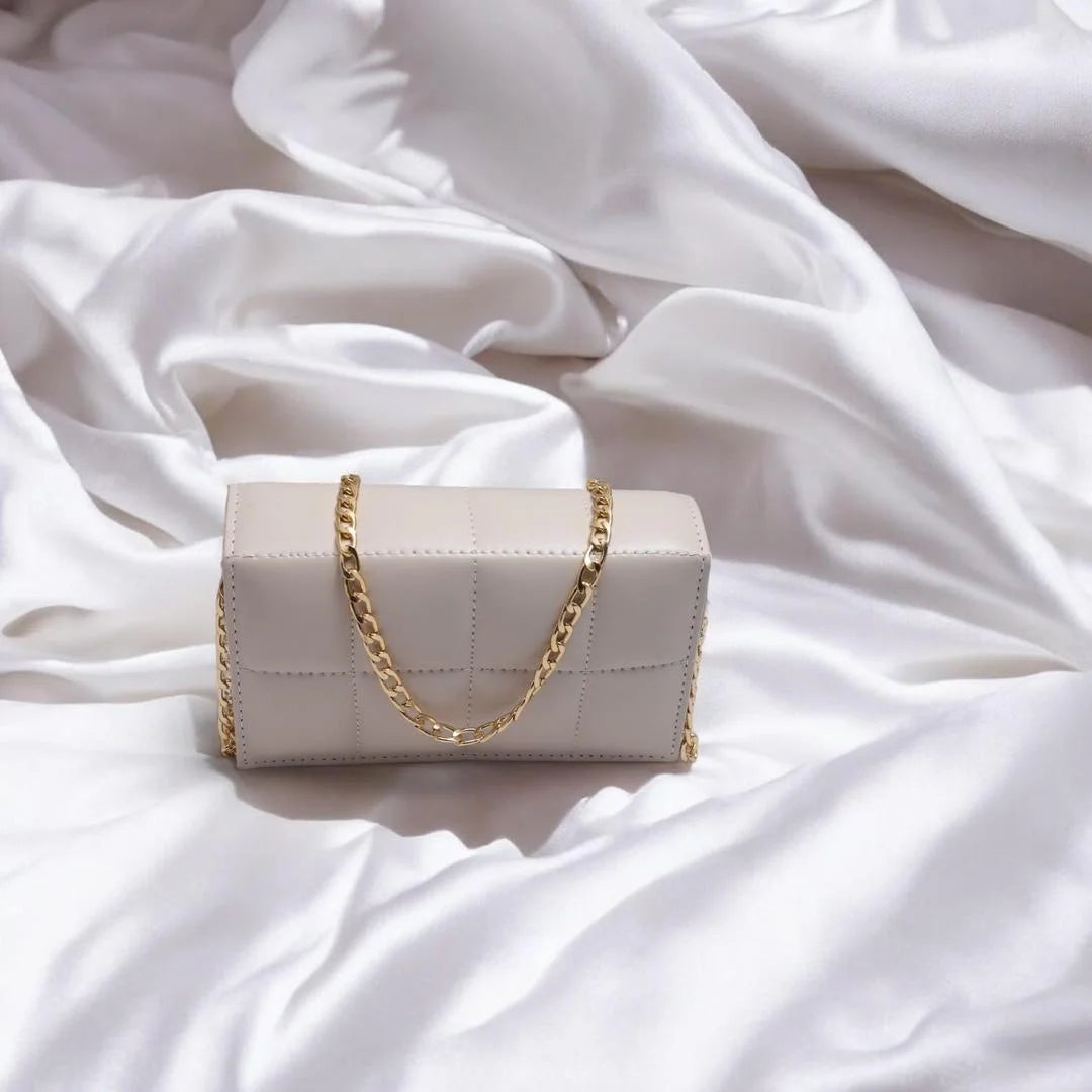 Luxury style white purse