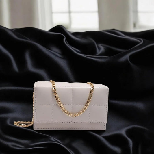 Luxury style white purse